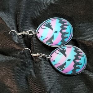 Hippy Sun halloween jack skellington purple blue jack o lantern earrings